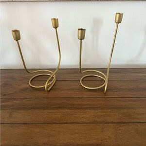 Gold Metal Candle Holders